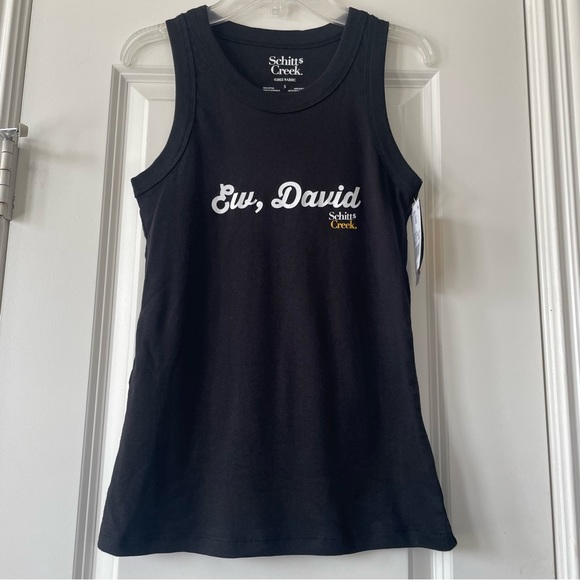 Schitt's Creek Ew David Ribbed Black Tank Top - Picture 3 of 9